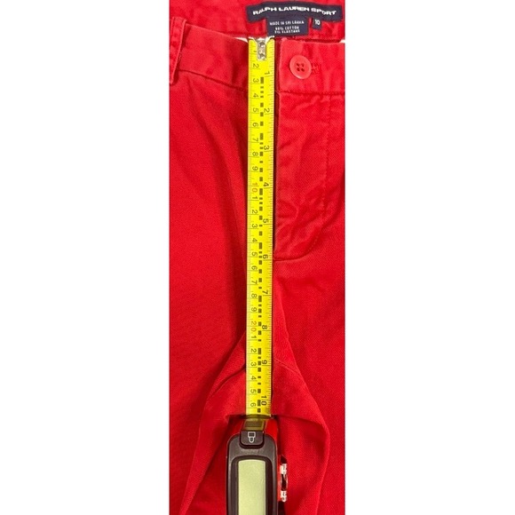 Ralph Lauren Sport Womens Red Chino Pants Straight Leg Size 10 Stretch Cotton - Picture 7 of 10
